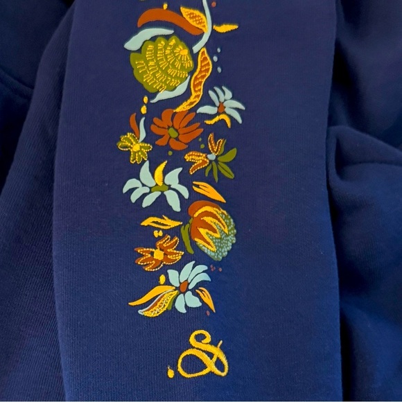 SCOTCH & SODA Men’s Embroidered Relaxed Fit Fleece Hoodie Evening Skies NEW - Picture 5 of 9